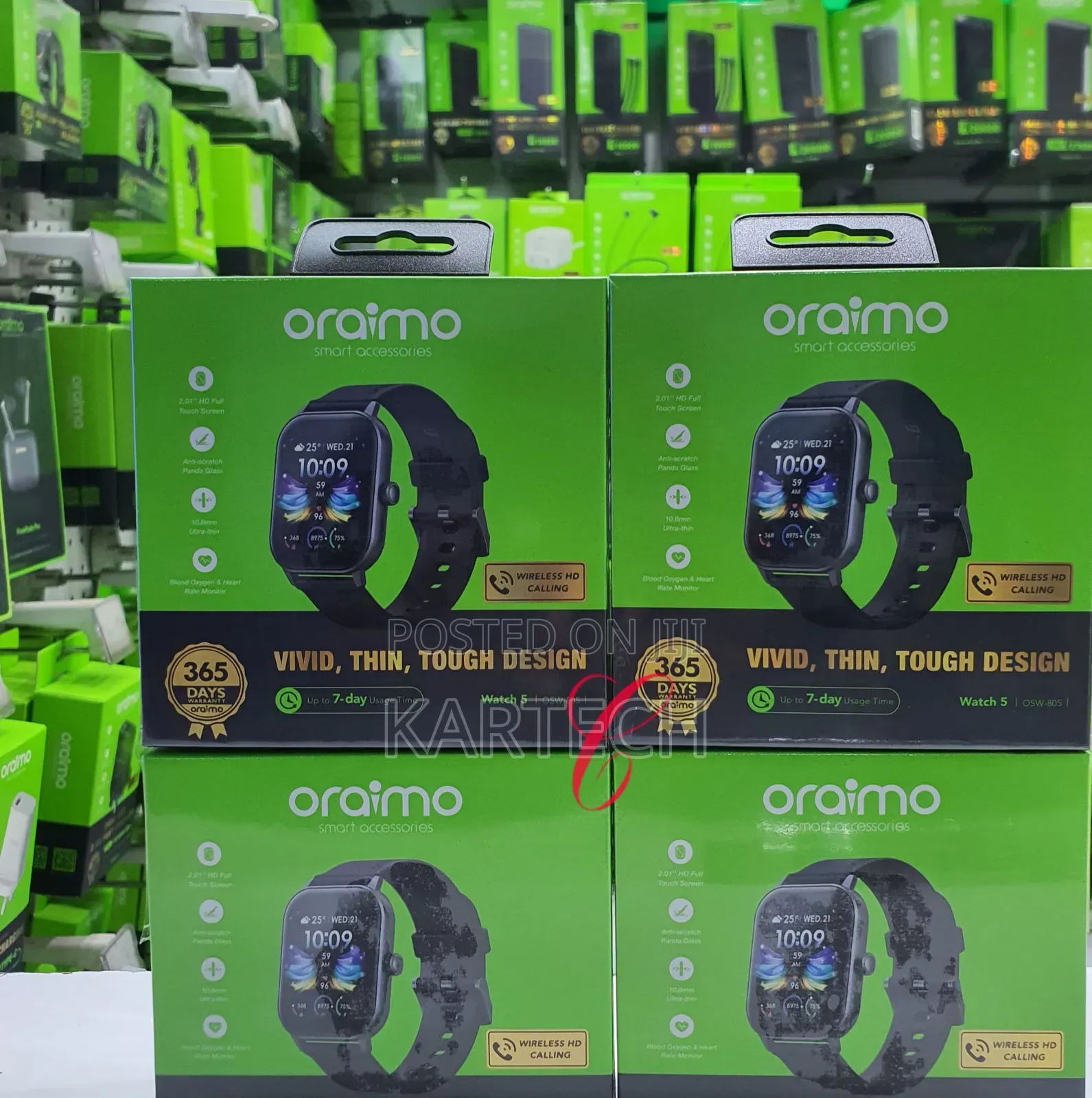 Oraimo Watch 5 2.01" HD Panda Glass Smart Watch