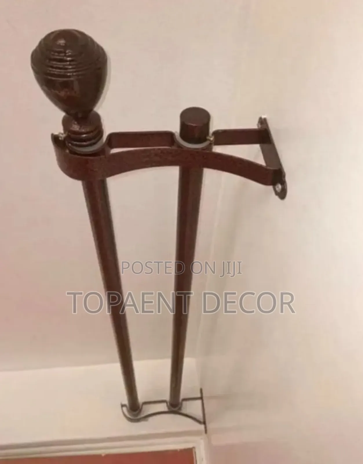 Heavy Duty Brown Powder Coated Double Curtain Rods