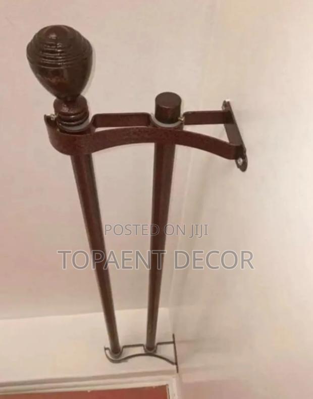 Heavy Duty Brown Powder Coated Double Curtain Rods