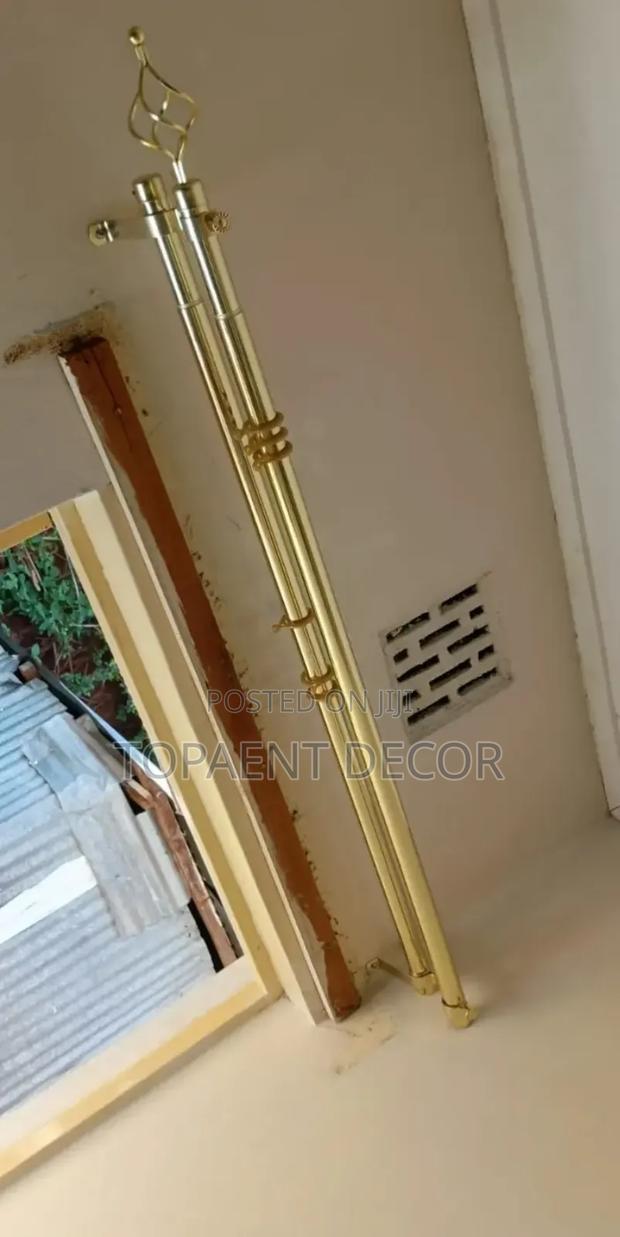 Gold Curtain Rods 2M Single Adjustable Window Curtain Rods