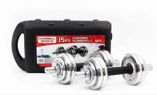 Adjustable 15kgs Chrome Work Out Dumbells - main view