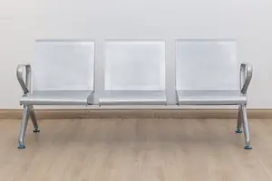 Guest Chairs; 3-Link Non-Padded Office Reception Bench
