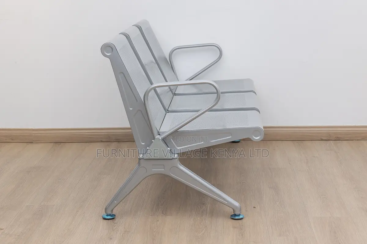 Guest Chairs; 3-Link Non-Padded Office Reception Bench
