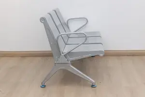 Guest Chairs; 3-Link Non-Padded Office Reception Bench