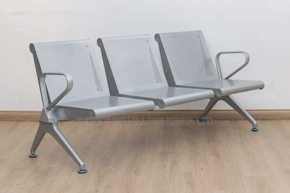 Guest Chairs; 3-Link Non-Padded Office Reception Bench