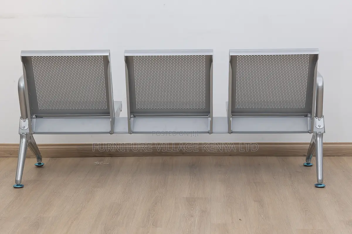 Guest Chairs; 3-Link Non-Padded Office Reception Bench
