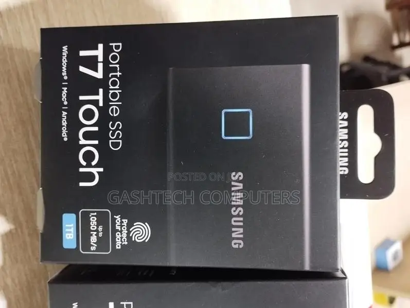 Samsung T7 Touch Portable External SSD 1TB Black - MU-PC1T0K