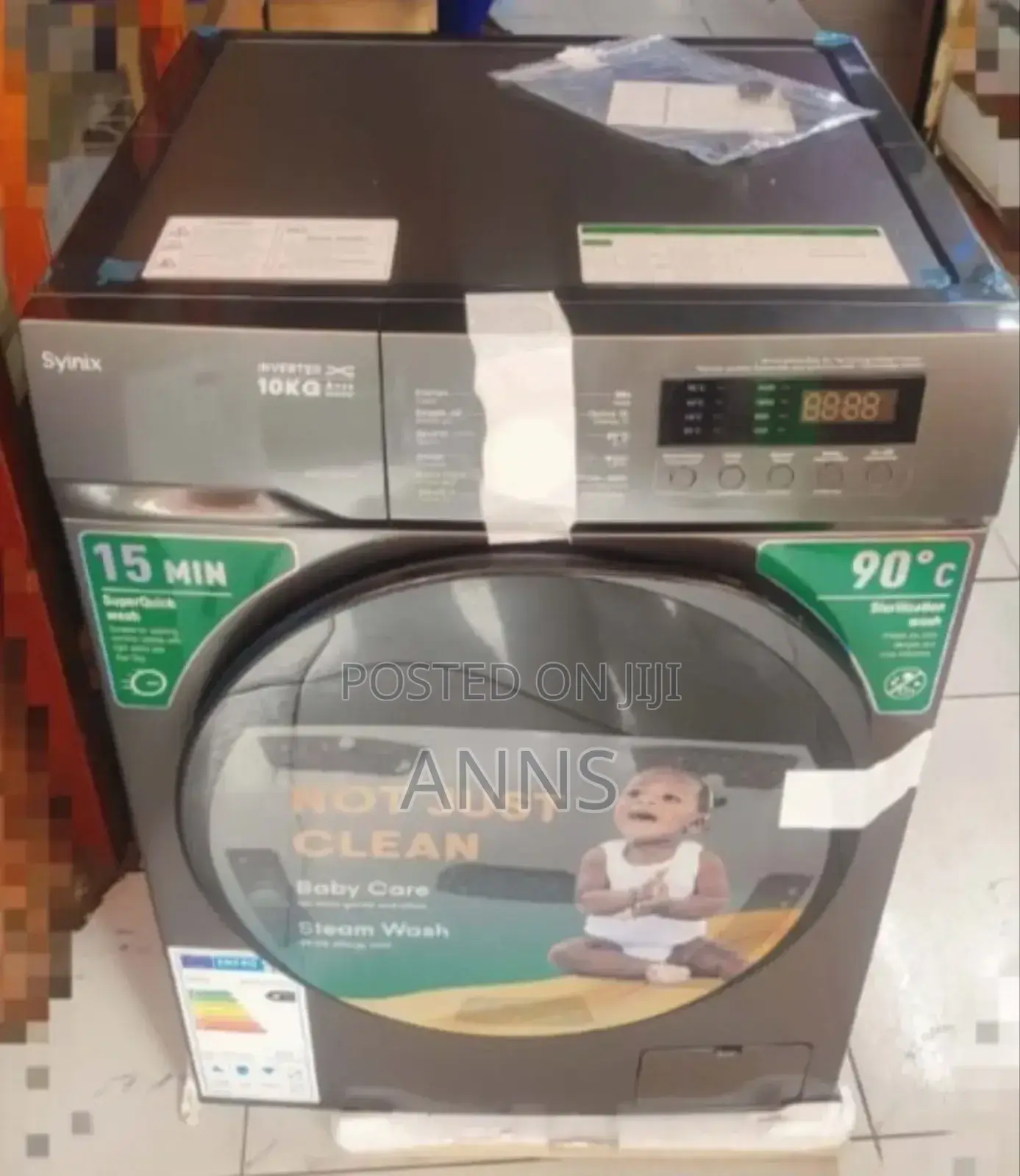 Syinix 10kgs ~ Wash Spin Front Load Laundrwashing Machine