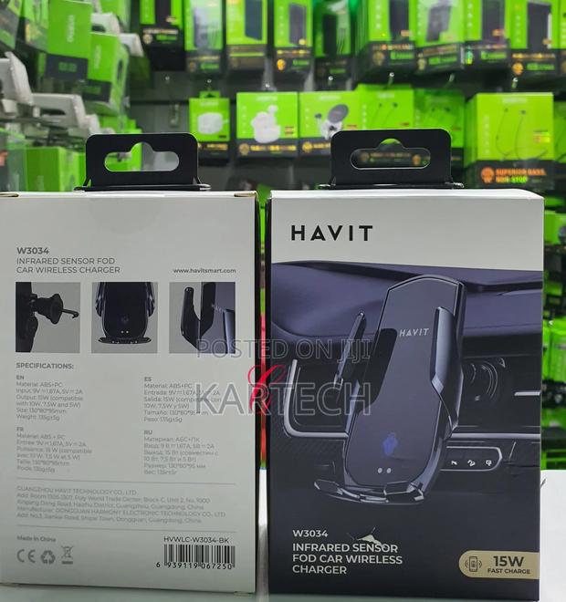 Havit W3034 15W Car Wireless Charger Phone Holder