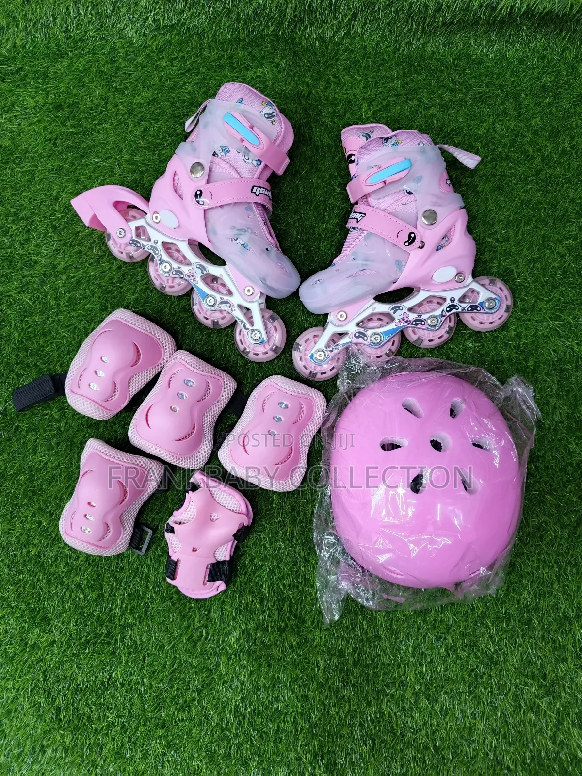 Classy Pink Adjustable Roller Skate Shoes Full Kit