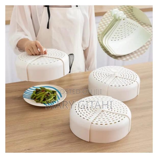 *Foldable Plastic Food Cover in White