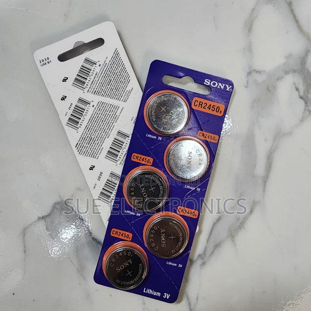 5 Murata Cr2450 610mah 3v Lithium (Limno2) Coin Cell Battery