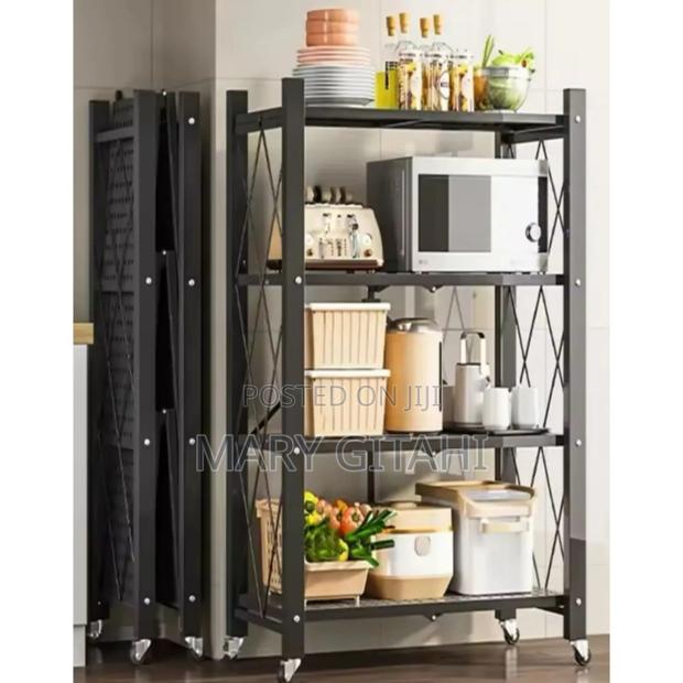 Foldable Kitchen Rack With Wheels - 3tier