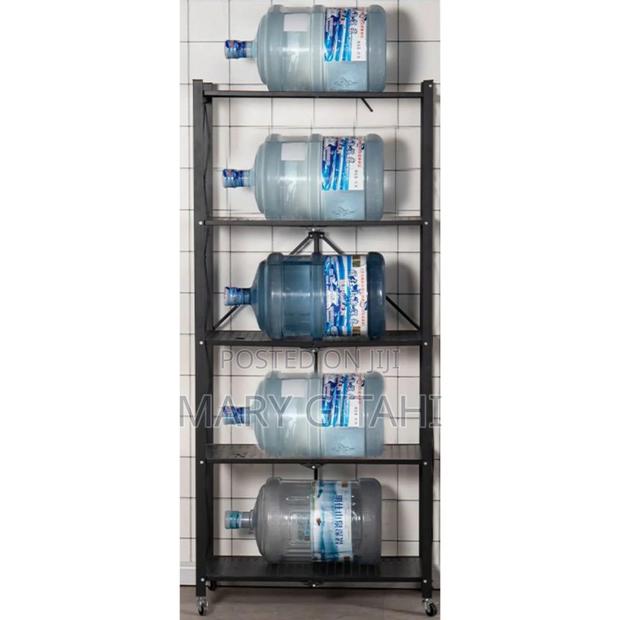 5tier-Foldable Kitchen Rack With Wheels - 5 TIERS - main view