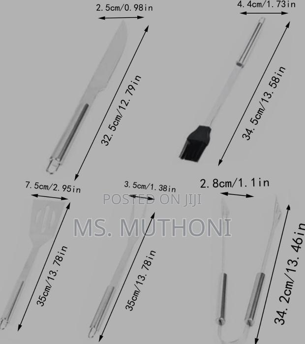 5pc BBQ GRILL TOOLS Set In Canvas Bag - thumbnail 4