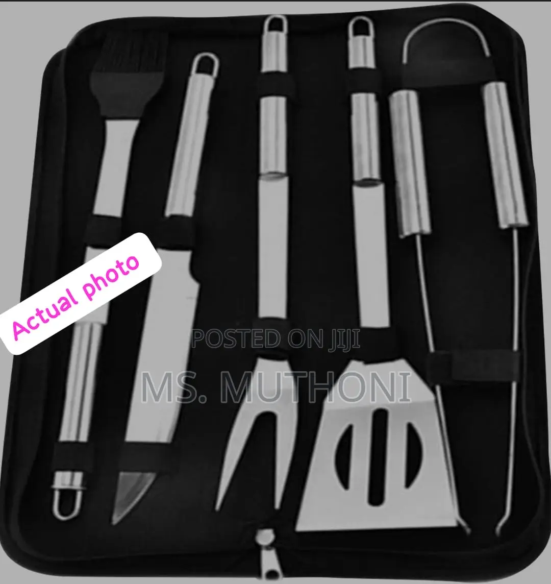 5pc BBQ GRILL TOOLS Set In Canvas Bag