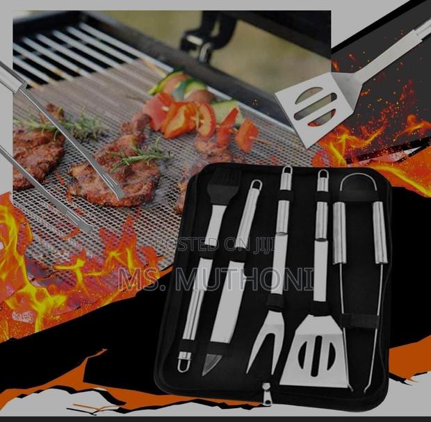 5pc BBQ GRILL TOOLS Set In Canvas Bag