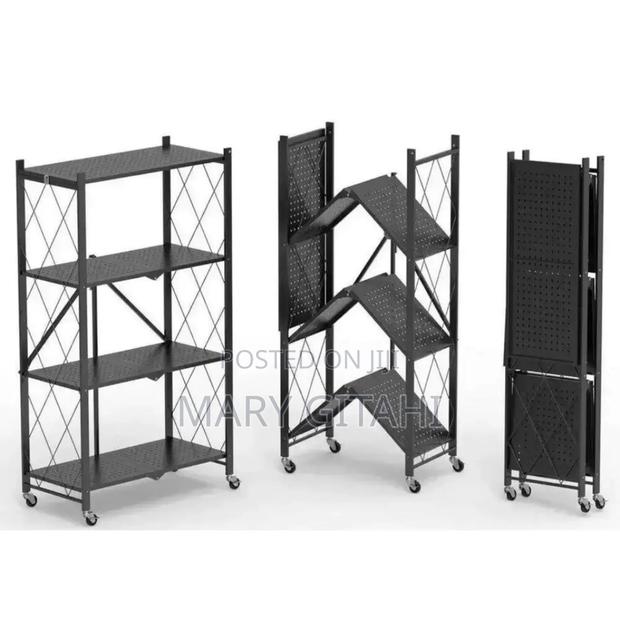 Foldable Kitchen Rack With Wheels - 4*TIERS