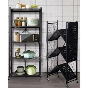 Foldable Kitchen Rack With Wheels - 5**TIERS - thumbnail 2