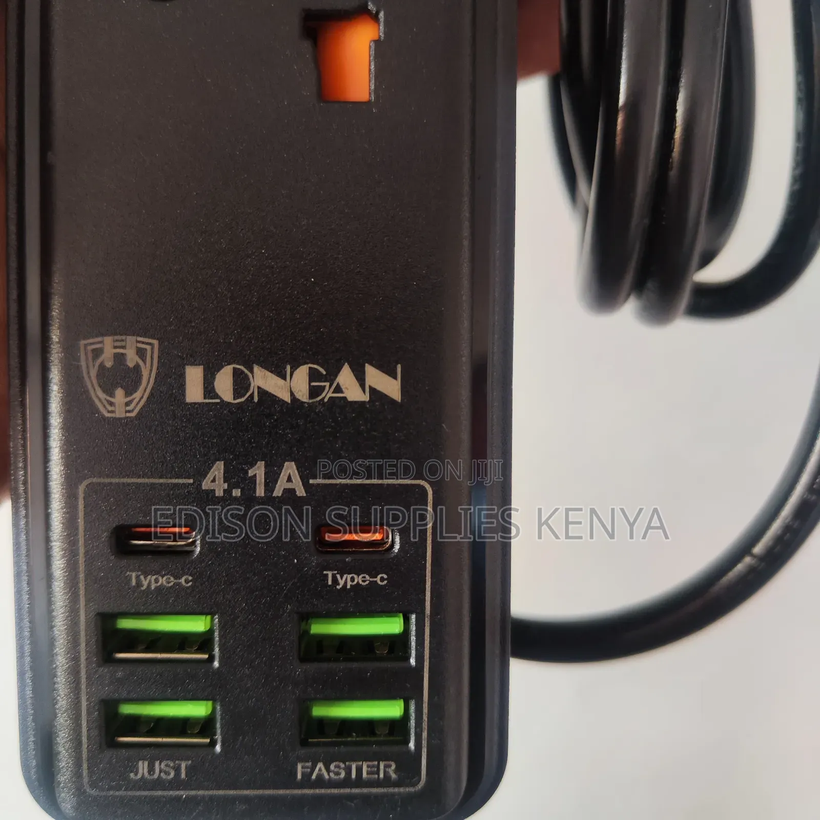 Black Extension Cable 3 Way With 4 Usb Ports 2 Usb C To C