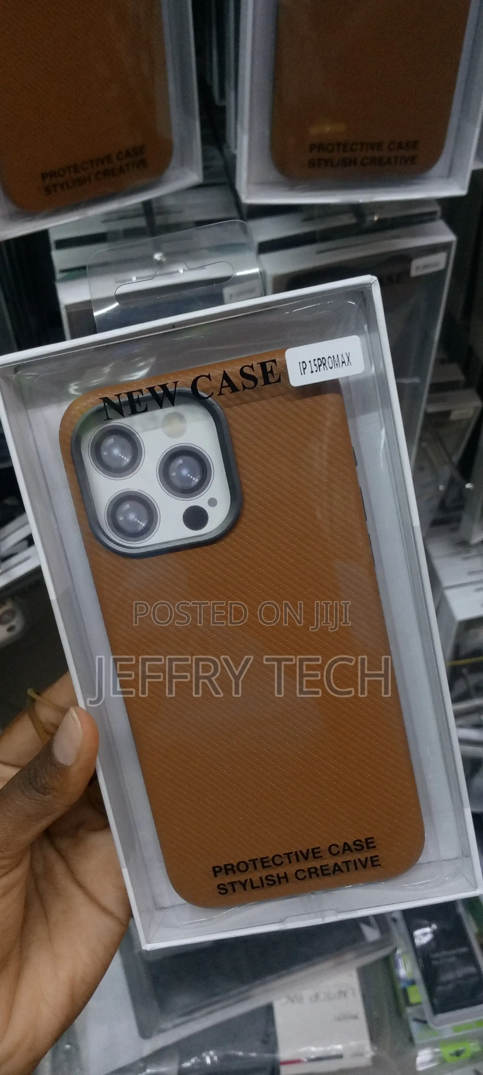 Carbon Fiber Case for Apple iPhone 15 Pro Max-Brown