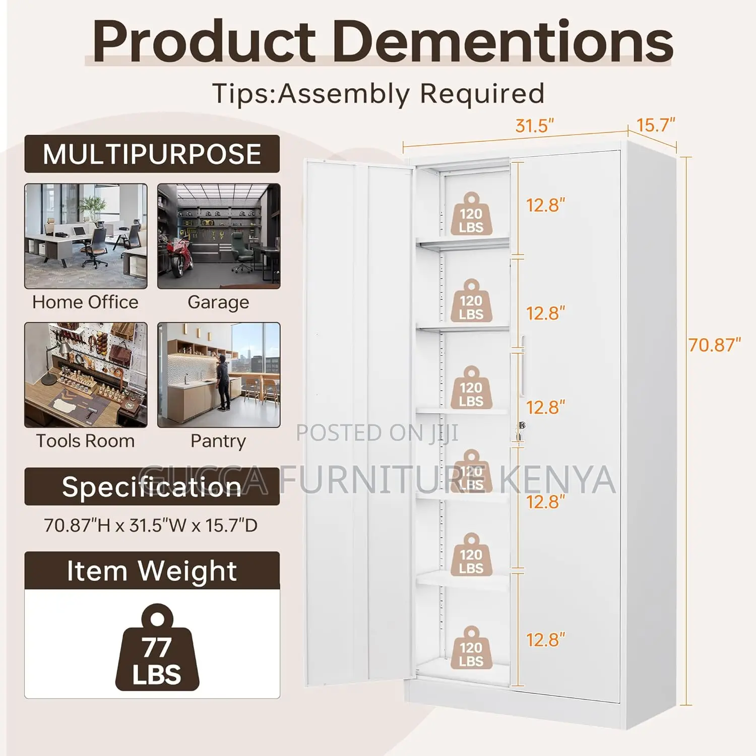 Cabinets:2-Door Home Office Lockable Storage Tool Cabinet