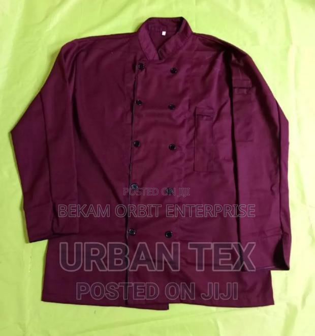Maroon Double Breasted Cotton Chef Jacket - main view