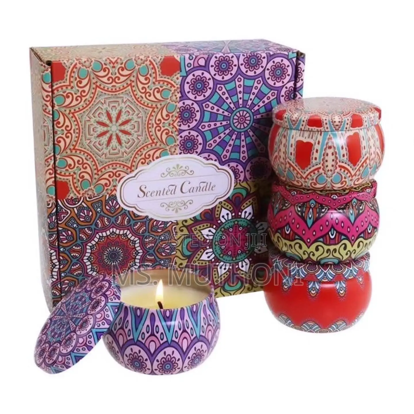100% Soy Wax Scented Candles Soothing With Petals Gift Set*