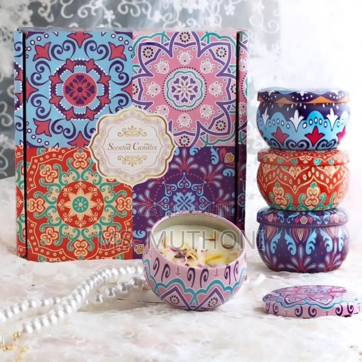 100% Soy Wax Scented Candles Soothing With Petals Gift Set*