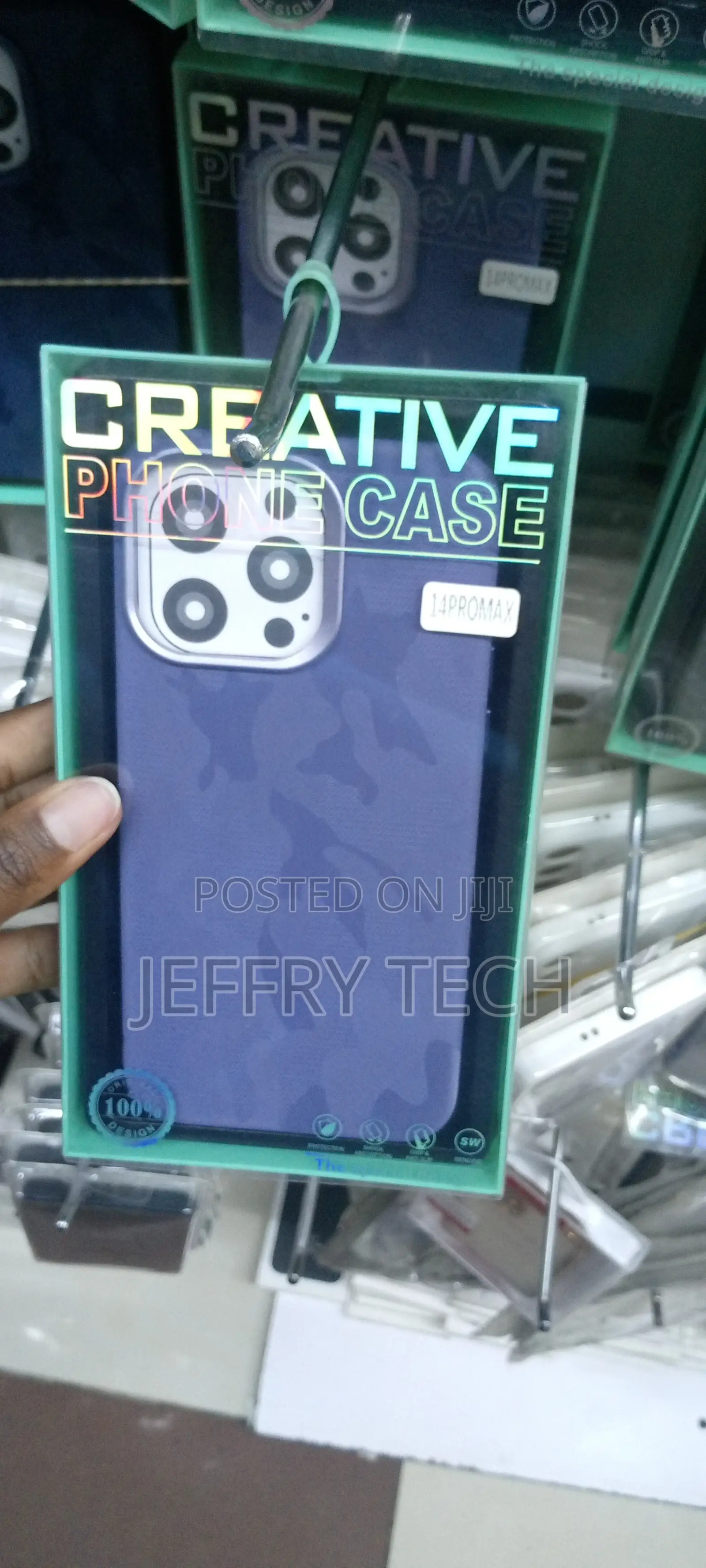Carbon Fiber Case for iPhone 14 Pro Max Back Cover - Blue