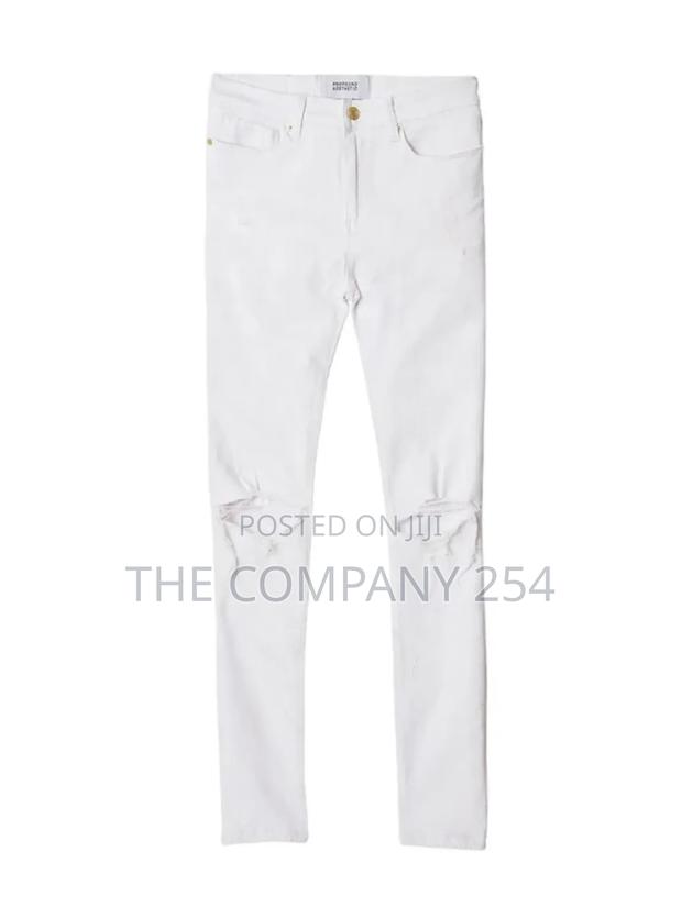 Plain Off White Designer Amiri One Cut Denim JeansAll Sizes - thumbnail 5