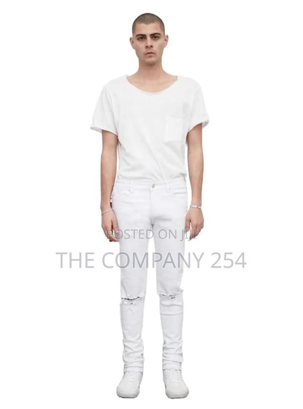 Plain Off White Designer Amiri One Cut Denim JeansAll Sizes - thumbnail 7
