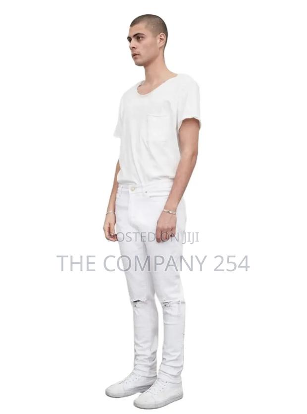 Plain Off White Designer Amiri One Cut Denim JeansAll Sizes - thumbnail 9