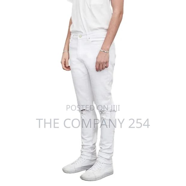 Plain Off White Designer Amiri One Cut Denim JeansAll Sizes - thumbnail 10