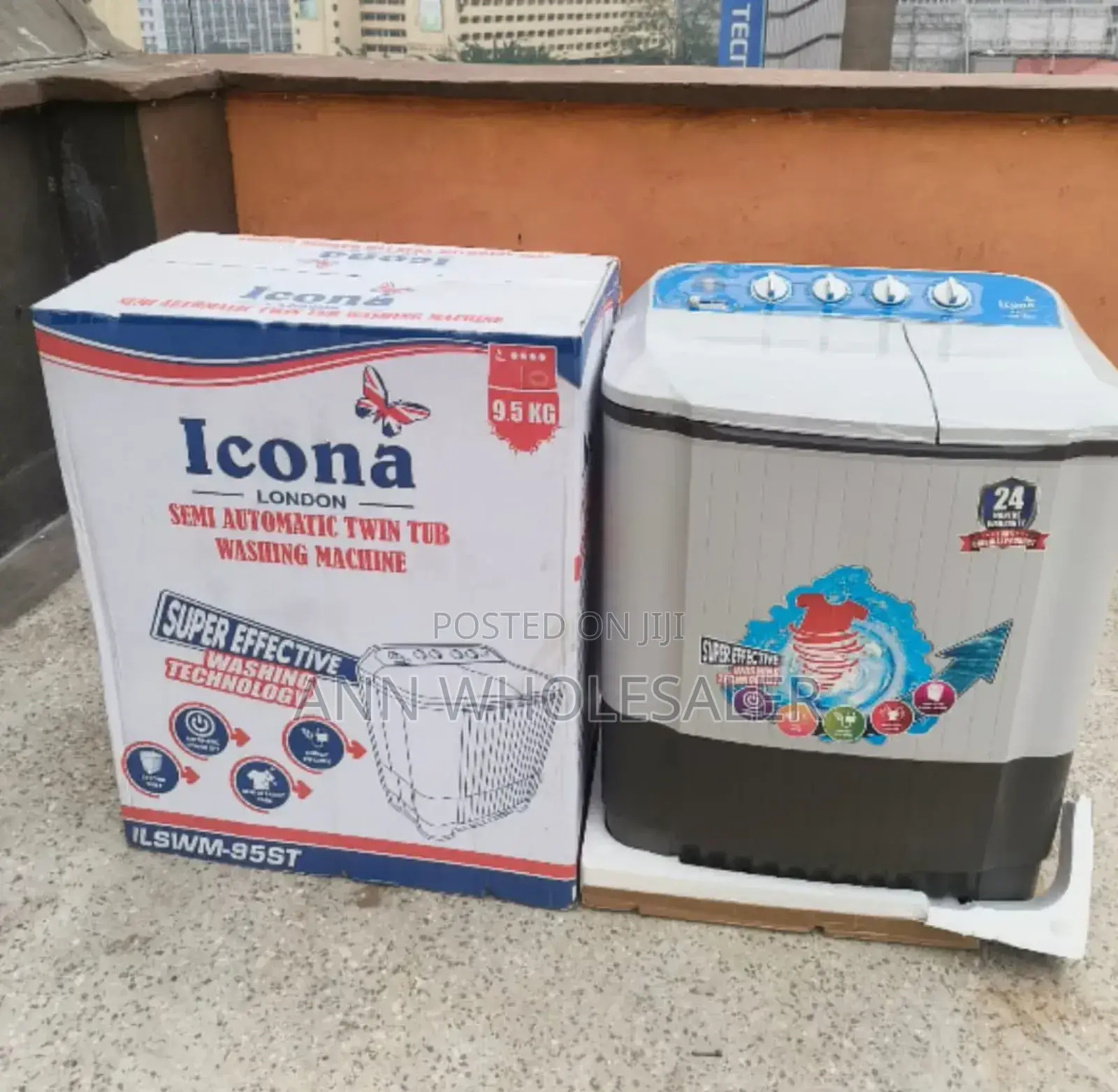 9.5kgs Icona Twin Washing Machine ICWMT