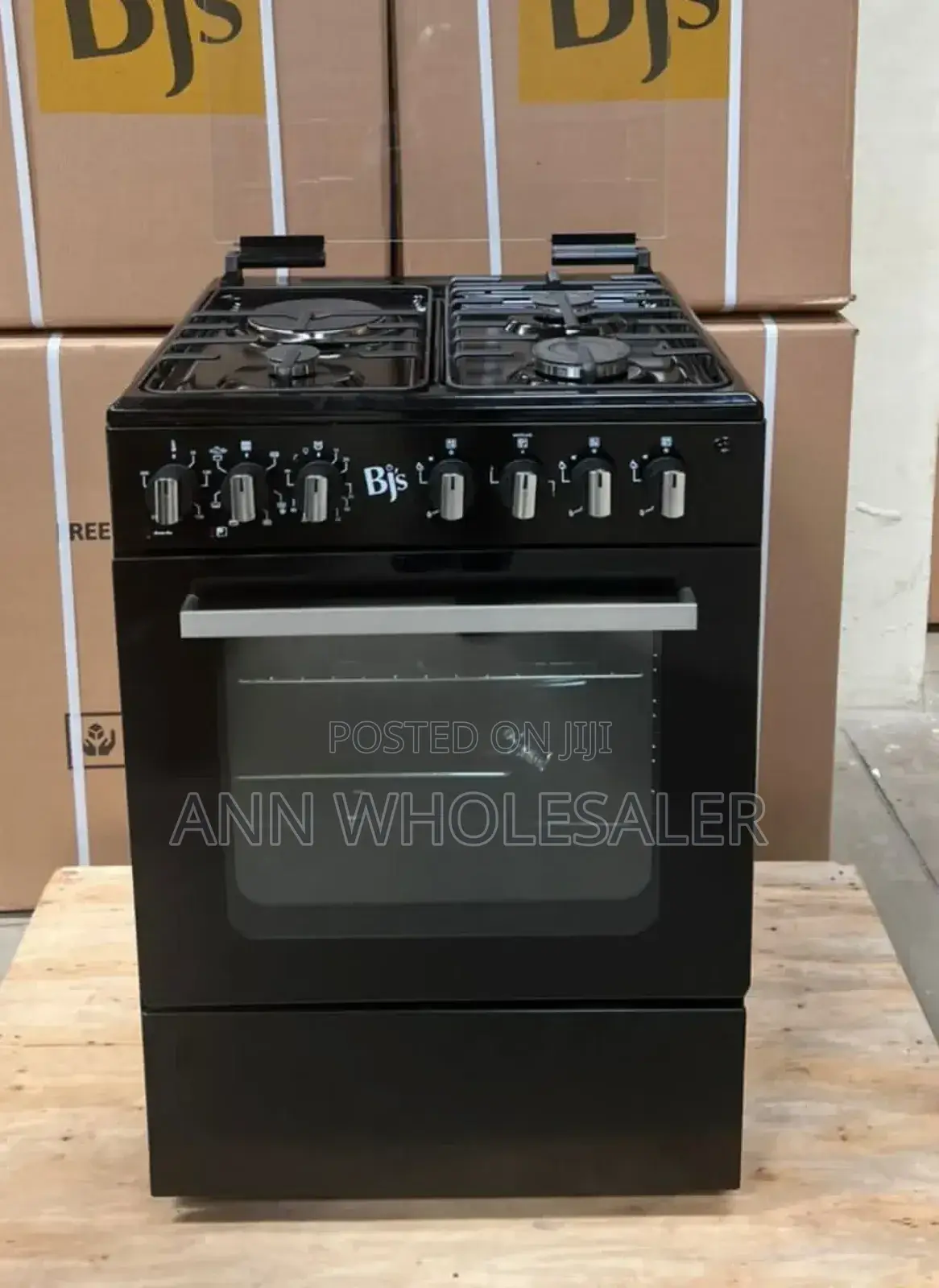 Black BJS 60 by 60 3+1 Standing Cooker BJ/6