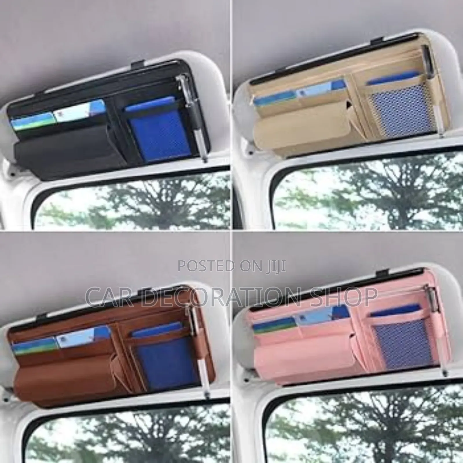 Car Visor Organizer With Secure Zip Pockets