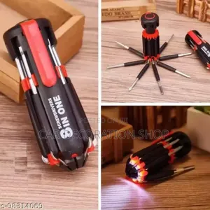 8in1 Multipurpose Screwdriver Tool Kit With Flashlight