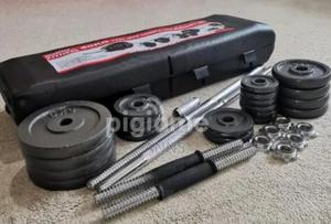 Chrome 50kgs~ Adjustable Dumbells + Case - thumbnail 2