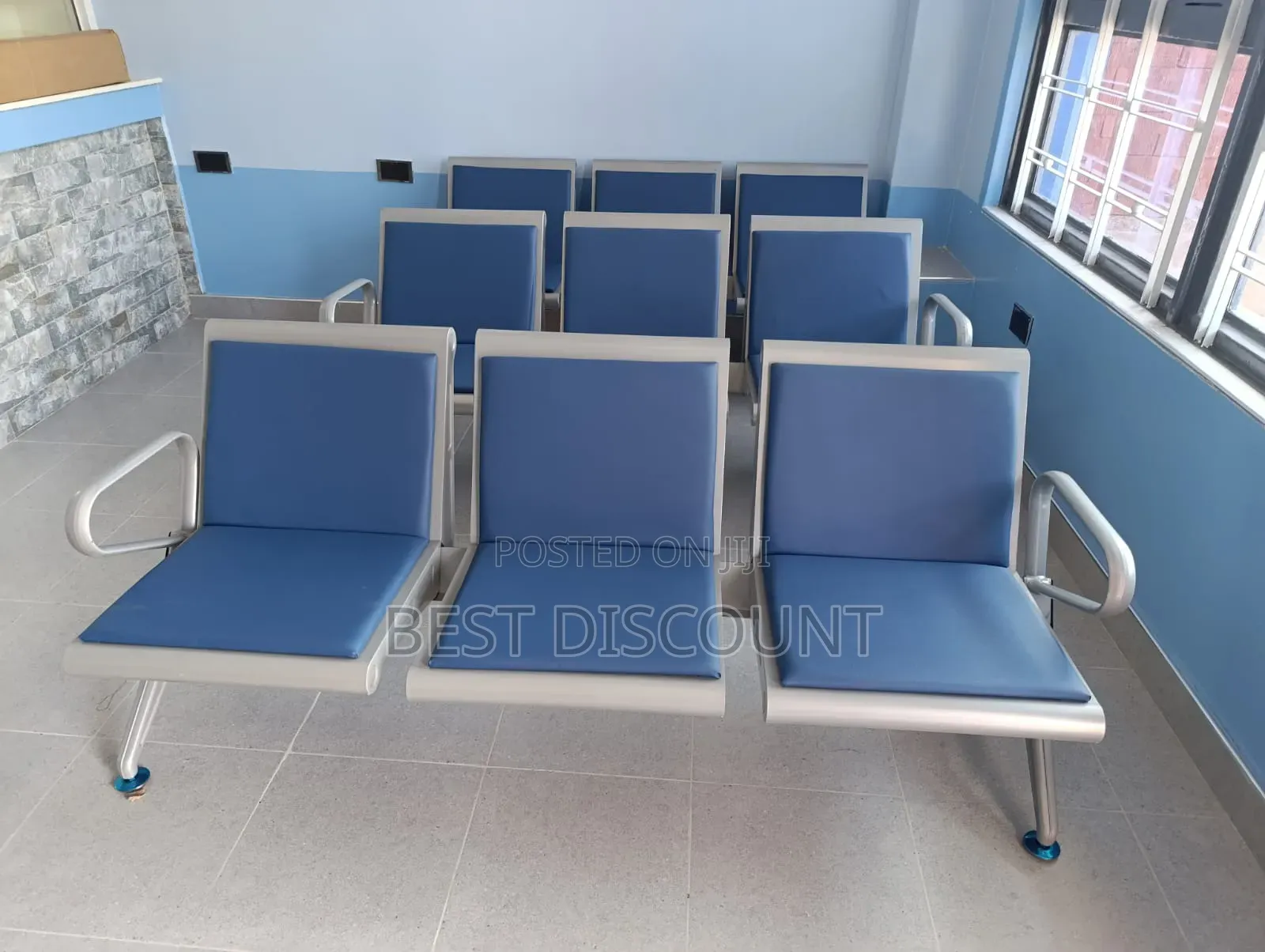 Blue Heavy -Duty Link Chair