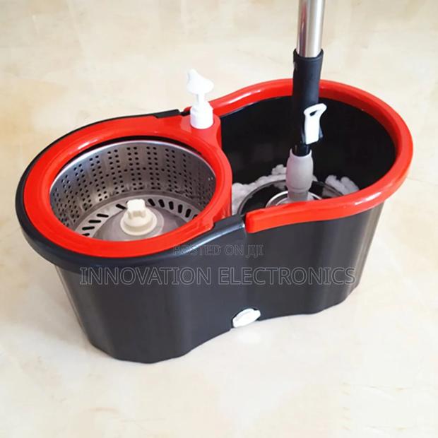 Metallic Spin Mop With a Bucket