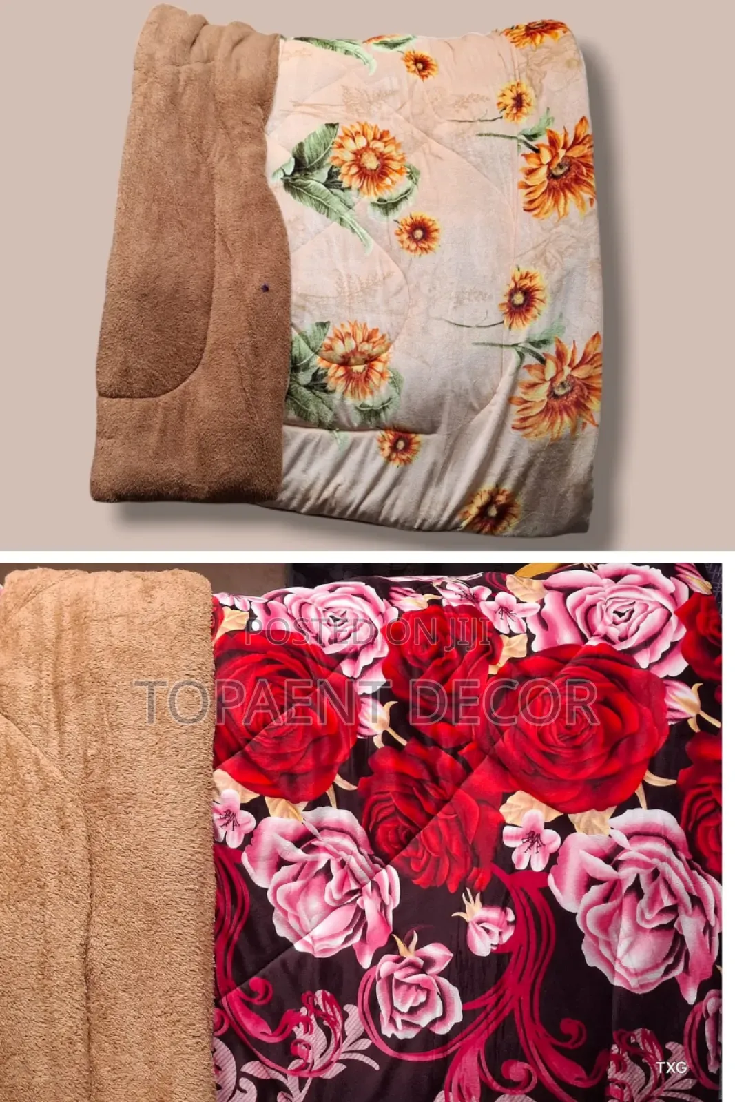 Flowered Heavy 5 by 6 Woolen Duvets