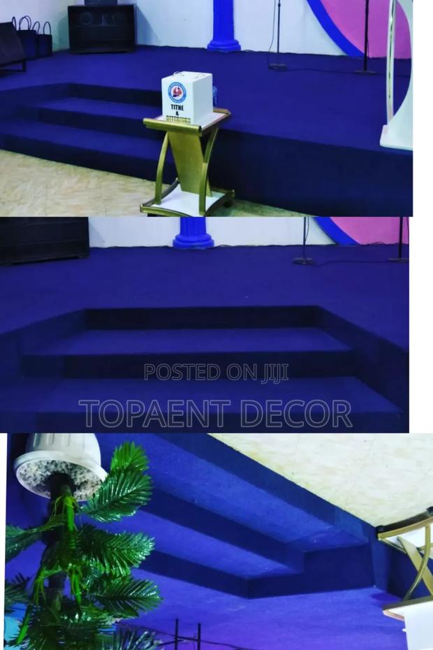 Delta Blue Wall to Wall Shinny Pulpit Carpet - main view