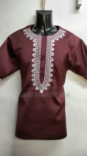 Maroon Shirt With Embroidery Details