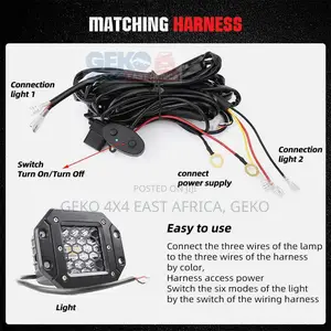 3 Inch Dual Color Meshed Flash Mount With Harness 6 Function
