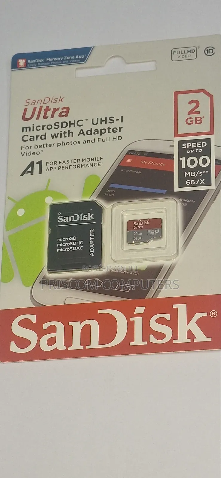 2GB Memory Card Microsd Card With Memory Reader Adapter