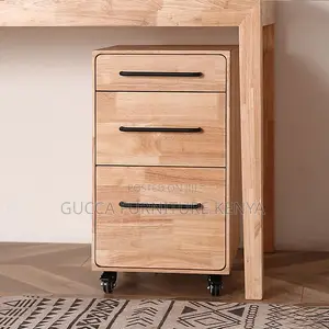 Cabinets: Mobile Pedestal Classic Rubberwood Office Cabinet