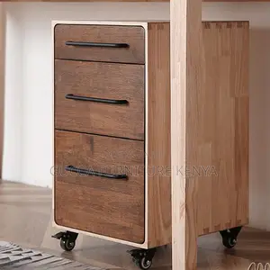 Cabinets: Mobile Pedestal Classic Rubberwood Office Cabinet