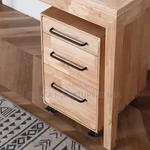 Cabinets: Mobile Pedestal Classic Rubberwood Office Cabinet