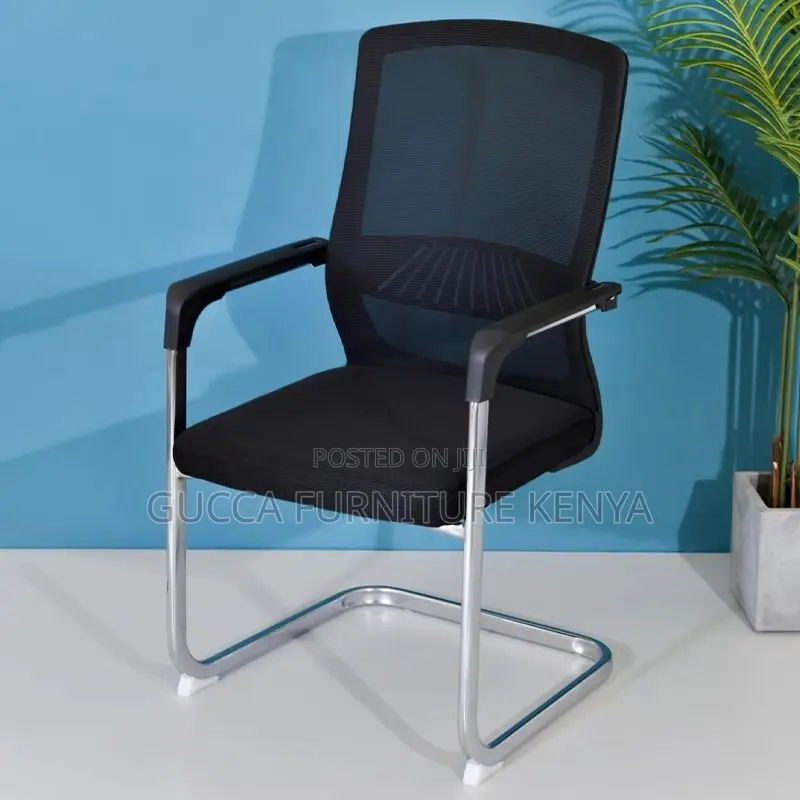 Office Chairs: Ergonomic Black Upholstered Visitor Chair